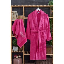 Tabea Home Unisex Arya Havlulu Bornoz Seti | Nakışlı | Pamuklu