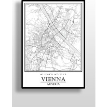 Hari Tasarım Viyana Şehir Haritası Çerçevesiz Poster-Harita Sanatı, Map Art Design