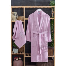Tabea Home Unisex Arya Havlulu Bornoz Seti | Nakışlı | Pamuklu