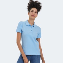 Slazenger VERA I Kadın Mavi Polo Yaka Tişört Nefes Alabilir Kumaş ile Şık Tasarım