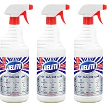 Delete Etkili Çok Amaçlı Temizlik Spreyi - Yağ, Kir Ve Leke Çözücü Avantajlı Ekonomik Paket 3 X 1 Litre