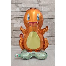 Pekshop Ayaklı Charmander Folyo Balon Kendi Dik Durabilen Charmander Balon Pokemon Konsept