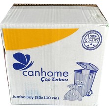 Canhome Jumbo Boy - Mavi - 80X110 Cm. - 80 Litre Çöp Torbası Poşeti - 10 Adetlik 25 Rulo - Koli