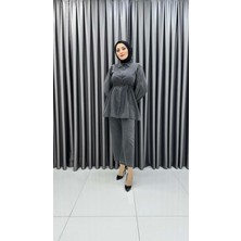 Magazin 24Y7135 Takım Tunik Pantolon Kot Omuz Taş Işlemeli - Magazin - 24Y7135 - Antrasit - 2