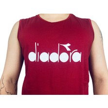 Diadora Therm Erkek Bordo Kolsuz T-Shirt - 1ATL01-BORDO