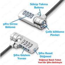 BK Teknoloji 1.8 Metre Şifreli Çelik Notebook Güvenlik Kilidi