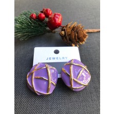 Deniz Accessories Retro Lila Küpe