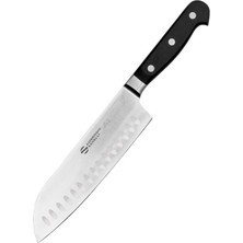 Ambrogio 18 cm Dövme Oluklu Şef Santoku Bıçağı