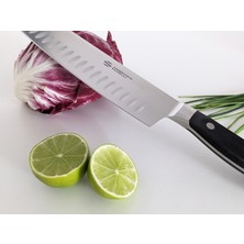 Ambrogio 18 cm Dövme Oluklu Şef Santoku Bıçağı