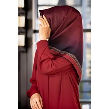 Vissona Tivil Bordo-1 Vintage Desen Ipek Eşarp 10655-0018