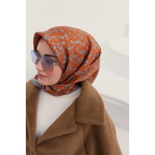 Silk Home Taba Yeşil Desenli Tivil Ipek Eşarp 11412-17