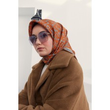 Silk Home Taba Yeşil Desenli Tivil Ipek Eşarp 11412-17