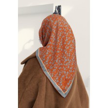 Silk Home Taba Yeşil Desenli Tivil Ipek Eşarp 11412-17