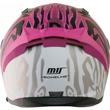 Motoanl Motosiklet Kadın Kaskı Ece 22.R06 Sertifikalı Double Vizör Fiber Motor Kask Full Face Leopar Pink