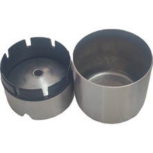 Grtes Paslanmaz Çelik Kokusuz Mini Küllük 9cm (Oto-Balkon-Bahçe) - Stainless Steel Ashtray