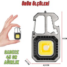 Farissu El Feneri Metal Gövdeli Cob LED Çok Fonksiyonlu Kamp ve Karavan Feneri Işıldak Ikaz Lambası