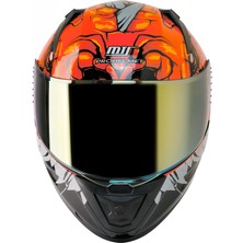 Motoanl Motosiklet Kaskı Ece 22.R06 Sertifikalı Double Vizör Fiber Motor Kask Full Face New Lizzaro Orange