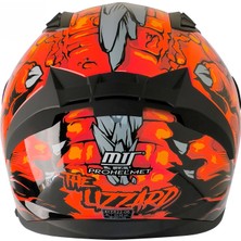 Motoanl Motosiklet Kaskı Ece 22.R06 Sertifikalı Double Vizör Fiber Motor Kask Full Face New Lizzaro Orange