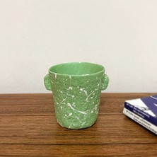 Gözayn Papier Mache Sıçratma Desenli Saksı/kalemlik