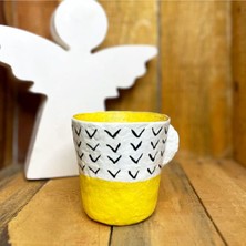 Gözayn Papier Mache Geometrik Desenli Saksı/kalemlik