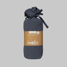 Sarev Medulas Koyu Mavi %50 Pamuk %50 Modal Tek Kişilik 100*200 cm Fitted Çarşaf