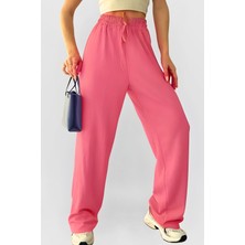 CMZ Collection Kadın Beli Lastikli Bürümcük Yüksek Bel Palazzo Pantolon