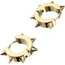 İdol Avm Sivri Uçlu Sarı Çelik Erkek Küpe Takı Aksesuar W P24 T5