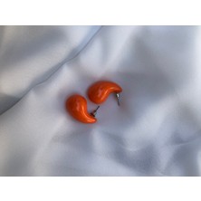 Deniz Accessories Bottega Damla Modeli Turuncu Küpe