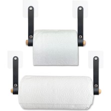 İpekbazaar Yapışkanlı Ahşap&deri Tuvalet Kağıtlığı | Banyo Kağıt Havluluk, Havlu Peçetelik | Wc Kağıtlık