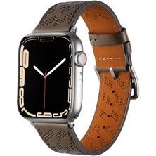 Zenith Works Apple Watch Uyumlu 7 41MM Krd-76 Pu Deri Kordon Strap Kayış