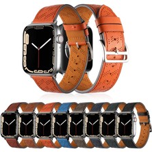 Zenith Works Apple Watch Uyumlu 7 41MM Krd-76 Pu Deri Kordon Strap Kayış