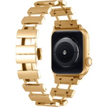 noktaks - Apple Watch 7 41mm - Kordon Metal Kordon KRD-96 - Gold