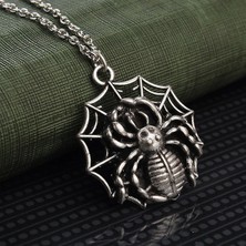 İdol Avm Big Spider Erkek Kolye Büyük Örümcek ve Ağı Takı Aksesuar K24 T5