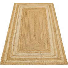 Cool Halı Vime 10 Natural Beyaz Jüt Halı Yolluk El Dokuma Jüt Kilim Hasır Halı Bohem El Halısı Otantik Halı