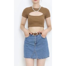 Kazax Dekolteli Crop Body Kahve - 4121.1567.