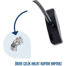 Bijutek Çelik Halatlı Kablolu Pvc Kapı Pencere Emniyet Hırsız Çocuk Güvenlik Kilidi 5 Adt
