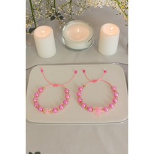 Minimalist Tasarım Anne Çocuk Kombin Bileklik, Kız Çocuk Bileklik, Yıldız Bileklik,pembe Bileklik, Yıldızlı Bileklik