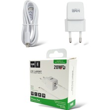 Voltme My2 Tec 2'si 1 Arada Şarj Seti Apple IPhone 14 Lightning Usb-C Için Şarj Kablosu Siyah 20W 3A 100CM