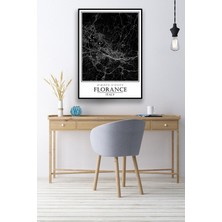 Hari Tasarım Floransa Şehir Haritası Çerçevesiz Poster