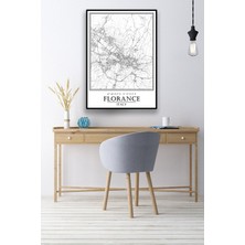 Hari Tasarım Floransa Şehir Haritası Çerçevesiz Poster