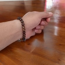 Mga Doğaltaş Akik Bileklik Orijinal Gerçek Akik Taşı Açık Kahve Renk Bileklik