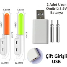 Valkyrie 2 Adet Şarjlı LED Kamış Olta Ucu Işığı Su Geçirmez USB Evrensel Uyumlu Gece Balıkçılığı