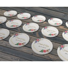 Suluboya Çiçek Modeli, Etiket Modeli Ürünlerinize Özel 3cm - 100 Adet Opak Sticker