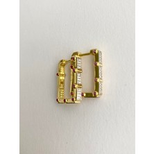 İfeelfree 925 Ayar Zirkon Taşlı Dikdörtgen Leyla Küpe