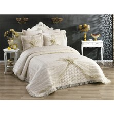 Baladi Home Çeyizlik Yatak Örtüsü ( Set 3 Parçası ) Fransız Dantelli ve Kapitoneli Yüksek Kalite Set Çantada