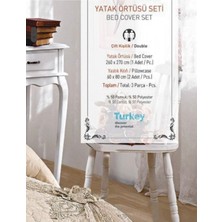 Baladi Home Çeyizlik Yatak Örtüsü ( Set 3 Parçası ) Fransız Dantelli ve Kapitoneli Yüksek Kalite Set Çantada