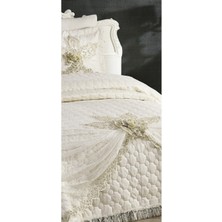 Baladi Home Çeyizlik Yatak Örtüsü ( Set 3 Parçası ) Fransız Dantelli ve Kapitoneli Yüksek Kalite Set Çantada