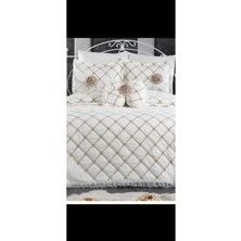 Baladi Home Çeyizlik Yatak Örtüsü ( Set 4 Parçası ) Fransız Dantelli ve Kapitoneli Yüksek Kalite Set Çantada