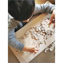 Ahşap Türkiye Haritası, Yapboz, Puzzle Streçli/kutusuz - (50X27,50CM)