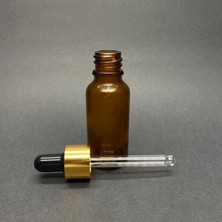 20 ml Amber Cam Damlalıklı Şişe , Gold Metalik Kapak , 20 cc Kahverengi Cam Damlalıklı Şişe x 6 Adet